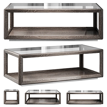 Elite Silver Coffee Tables: Stylish & Functional 3D model image 1 