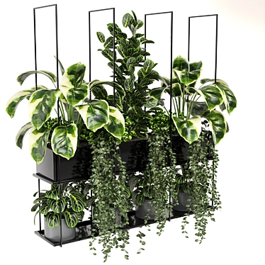 Metal Box with Hanging Plants 3D model image 1 