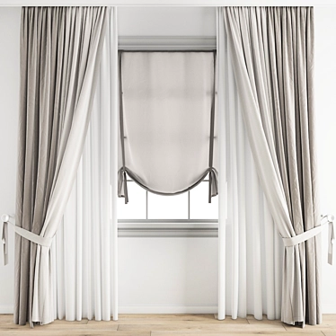 Polygonal Curtain Model: High Quality & Multiple Formats 3D model image 1 