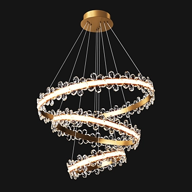 Elegant Nordic Crystal Chandelier 3D model image 1 