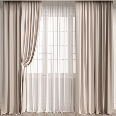 Elegant Vray Curtain With 58,915 Polys 3D model image 1 