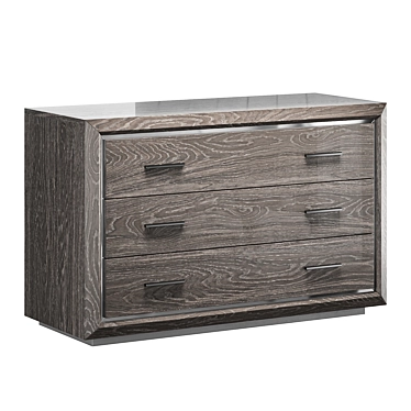 Elite Silver 3-Drawer Chest: Stylish Storage Solution 3D model image 1 