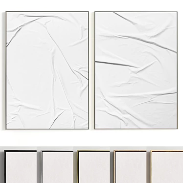  Plaster Frame Set: 2 Paintings, 5 Materials 3D model image 1 