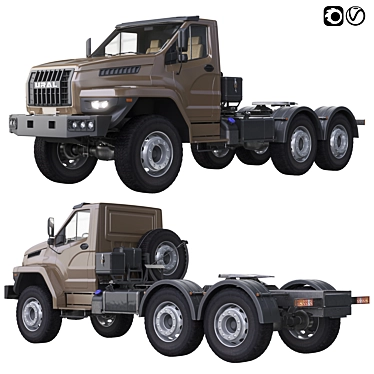 URAL NEXT Chassis: Heavy-duty, High-Performance Platform 3D model image 1 