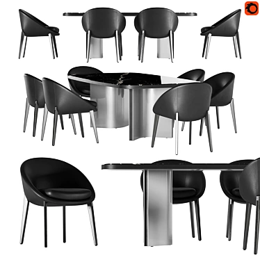 Elegant Minotti Dining Set 3D model image 1 