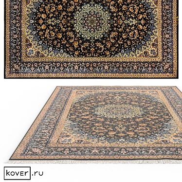 QOM IR Traditional Floral Silk Rug 3D model image 1 