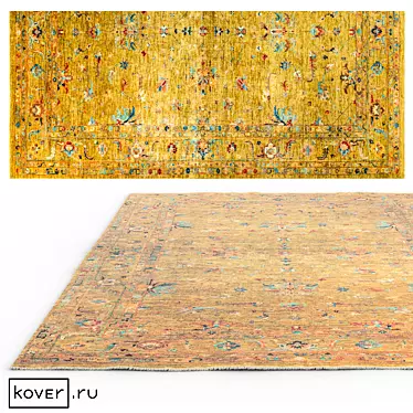 Ethnic Floral Carpet: "SULTAN R" GRN-GRN 3D model image 1 