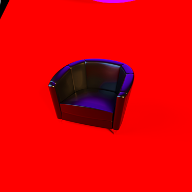 Elegant Leather Armchair 3D model image 1 