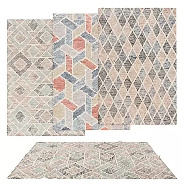 Versatile 6-Piece Rug Set 3D model image 1 