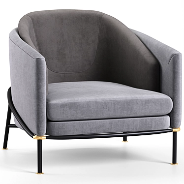 Elegant Fil Noir Armchair by Minotti 3D model image 1 