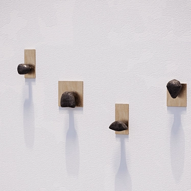 Sculptural Brass Coat Hooks 3D model image 1 