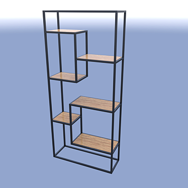 Industrial Loft Minimalist Bookshelf 3D model image 1 