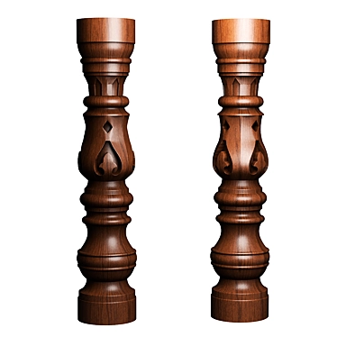 Wooden Stolb for CNC Cutting 3D model image 1 