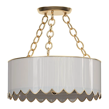 Elegant Scalloped Semi Flush 3D model image 1 