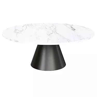 Modern Minimalist Metal Glass Coffee Table 3D model image 1 