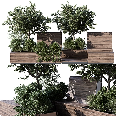 Parklet Oasis: Bushes & Trees 3D model image 1 