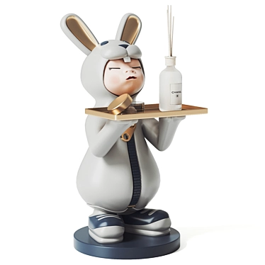 Adorable Rabbit Baby Shelf 3D model image 1 