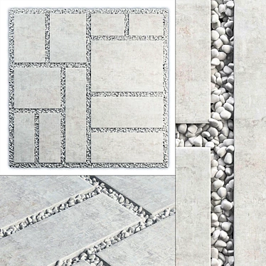 Pebble Paving Tile - Smooth, Textured, High-quality 3D model image 1 