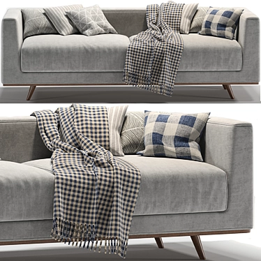 Modern 2 Seater Sofa: Tyrell 02 3D model image 1 