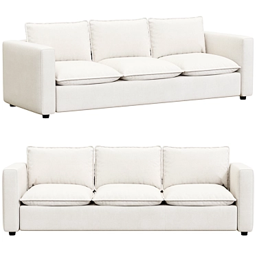 Lotus Deep Low Grande Sofa: Luxurious Comfort in a Stylish Design 3D model image 1 