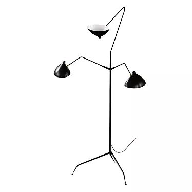 Elegant 3-Arm Floor Lamp 3D model image 1 