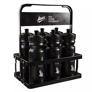 6-Bottle Sports Bottle Holder: Convenient and Stylish 3D model image 1 