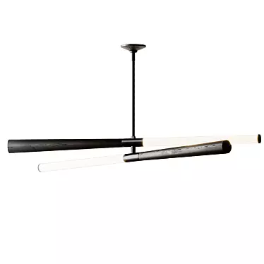 Crate & Barrel Exclusive: Linear LED Wood Black Chandelier 3D model image 1 