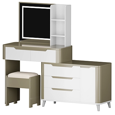 Sleek KAITLYN Modern Vanity Set 3D model image 1 