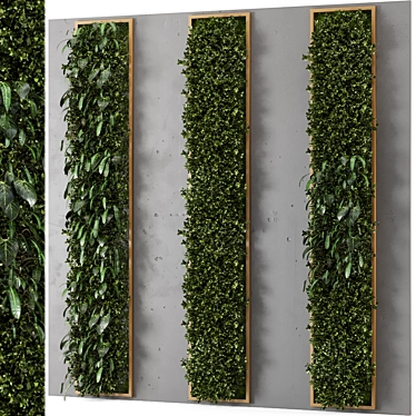 Title: Wooden Base Indoor Vertical Garden 3D model image 1 