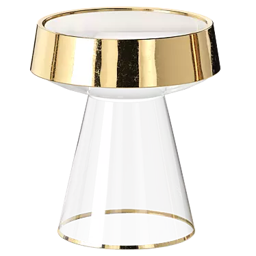 Zuo Skya Wide Round Clear Glass and Gold Modern Side Table