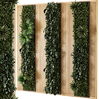 Wooden Base Vertical Indoor Wall Garden 3D model image 1 
