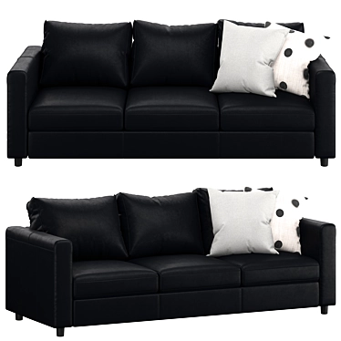 Elegant Black Sofa FINNALA 3D model image 1 