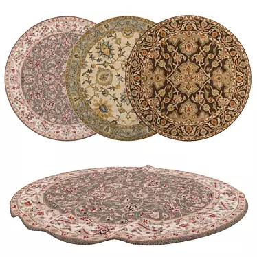 Round Rugs Set: Versatile and Realistic 3D model image 1 