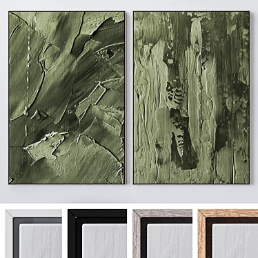 Large Wall Paintings Set - Variety of Frames & High-quality Textures 3D model image 1 