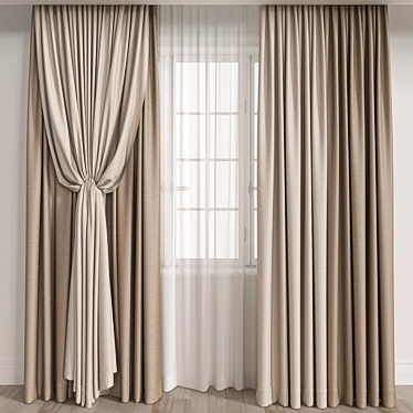 Elegant Curtain 3D Model 3D model image 1 