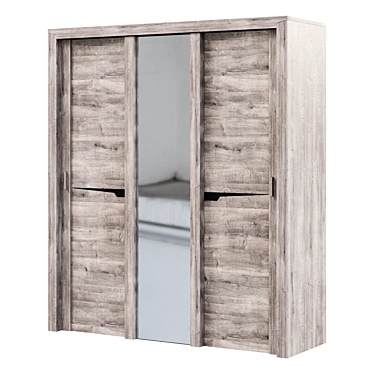 Sorento 3-Door Sliding Wardrobe - Boniface Oak 3D model image 1 