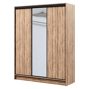 Craft Tobacco Oak Sliding Wardrobe 3D model image 1 