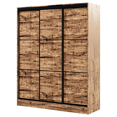 Blanc 3-Door Sliding Wardrobe: Elegant and Spacious 3D model image 1 