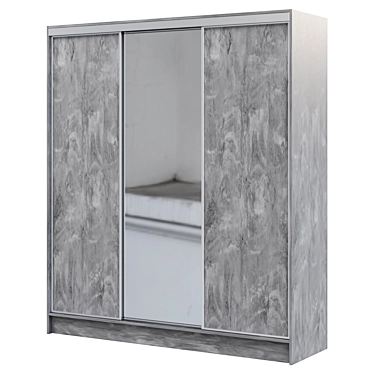 Modern Sliding Wardrobe, Atelier Finish 3D model image 1 