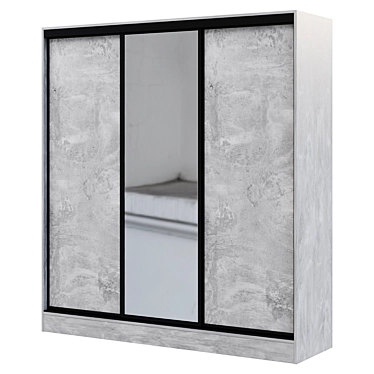 Modern Loft Sliding Wardrobe 3D model image 1 