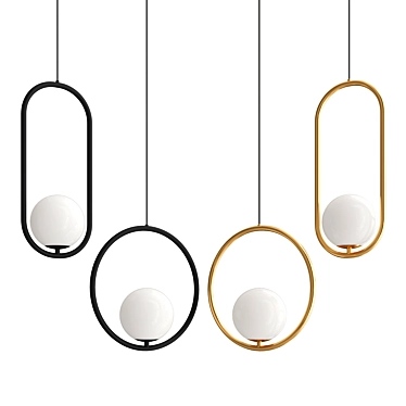 Sleek Pendant Light: HOOP B 3D model image 1 