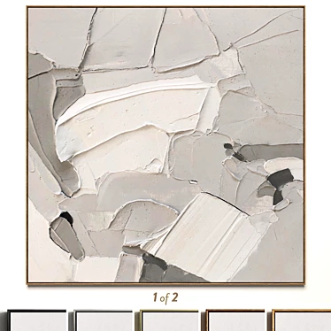 Abstract Plaster Photo Frame Set 3D model image 1 