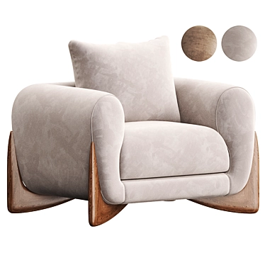 Elegant Porada Armchair: Soft and Stylish 3D model image 1 