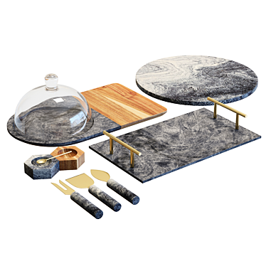 Elegant Hayes Serveware Set 3D model image 1 