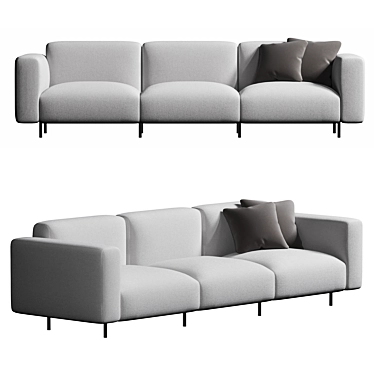Elegant and Luxurious Claudine L Sofa 3D model image 1 