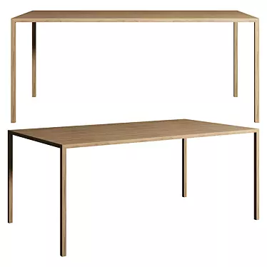 Sleek Wood-Steel Slim Table 3D model image 1 