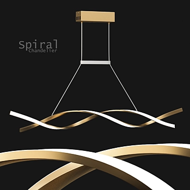 Sleek Spiral Chandelier 3D model image 1 