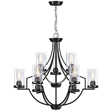 Elegant Rumaysa 9-Light Chandelier 3D model image 1 