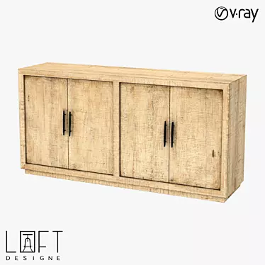 Rustic Pine Chest of Drawers 3D model image 1 