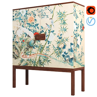 Vintage Mahogany Cabinet | Josef Frank Design 3D model image 1 